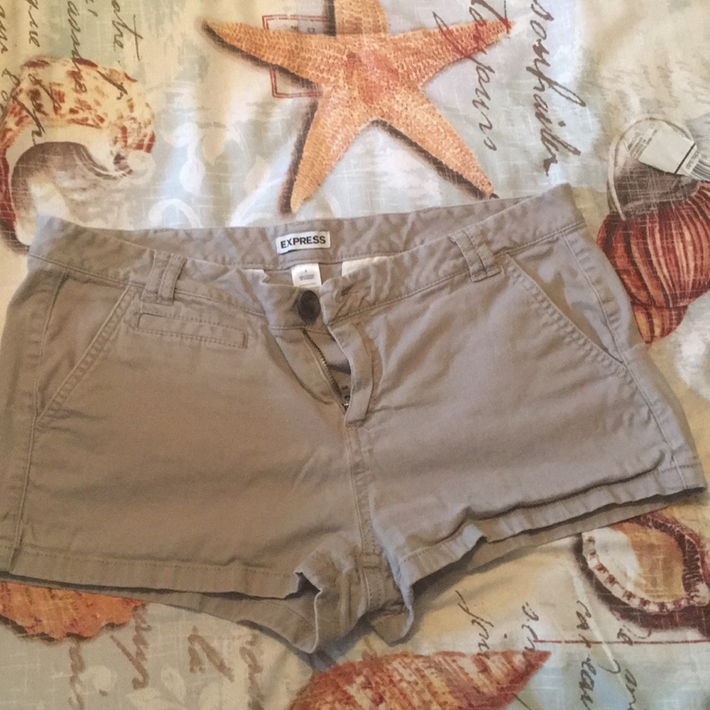 Express Shorts Tanish grey in color. Size 6
